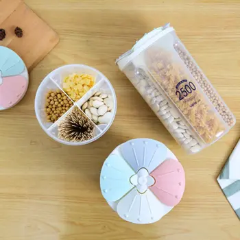 

Kitchen Storage Container Cereal Dispenser Food Grain Rice Box Cereal Dispenser Bottle Tank Dry Snack Nut Candy Barrel Household