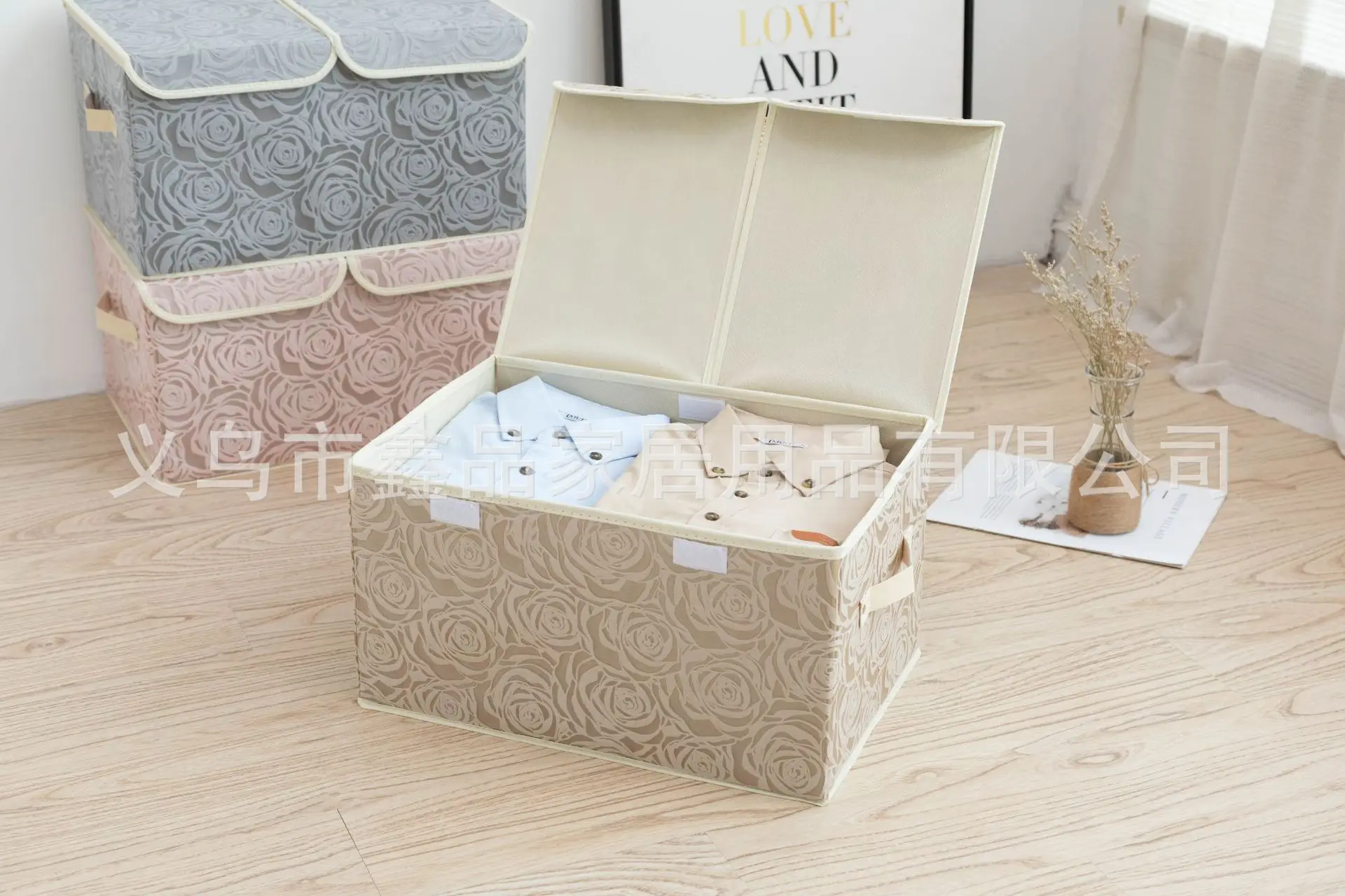 New Style Storage Box Double Cover Organizing Storage Box Foldable Storage Box Nonwoven Fabric Currently Available Supply