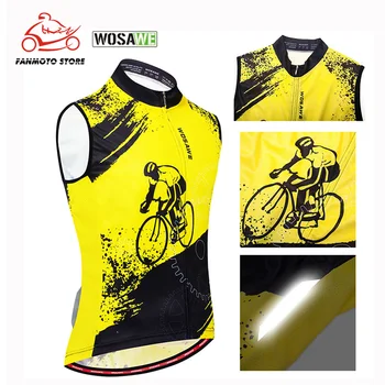 

New Summer Breathable Cycling Vest for Men Bicycle Jersey Sleeveless Cycle Shirt with Back Pocket Bike Riding Motorcycle Vests