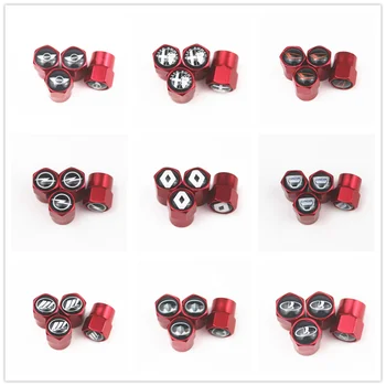 

4pcs RED Aluminum Wheel Tire Valve Caps for Renault Opel Lada Fiat Dacia SKODA BMW AUDI Mazda Ford Toyota Kia Car Styling