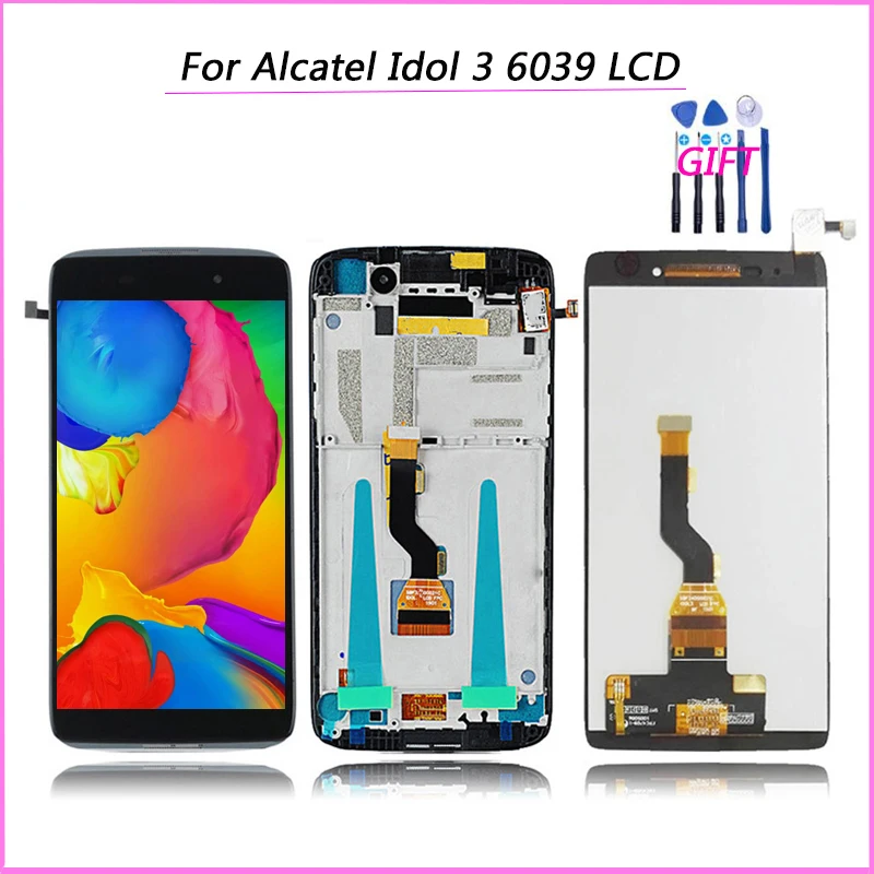 Протестированный для Alcatel Idol 3 6039A 6039K 6039Y 6039 ЖК-дисплей кодирующий преобразователь