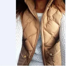 New Women Winter Vests Fashion Zippers Slim Solid Color Vest  Padded Jacket Sleeveless Female Collar Waistcoat Vest Hot Selling