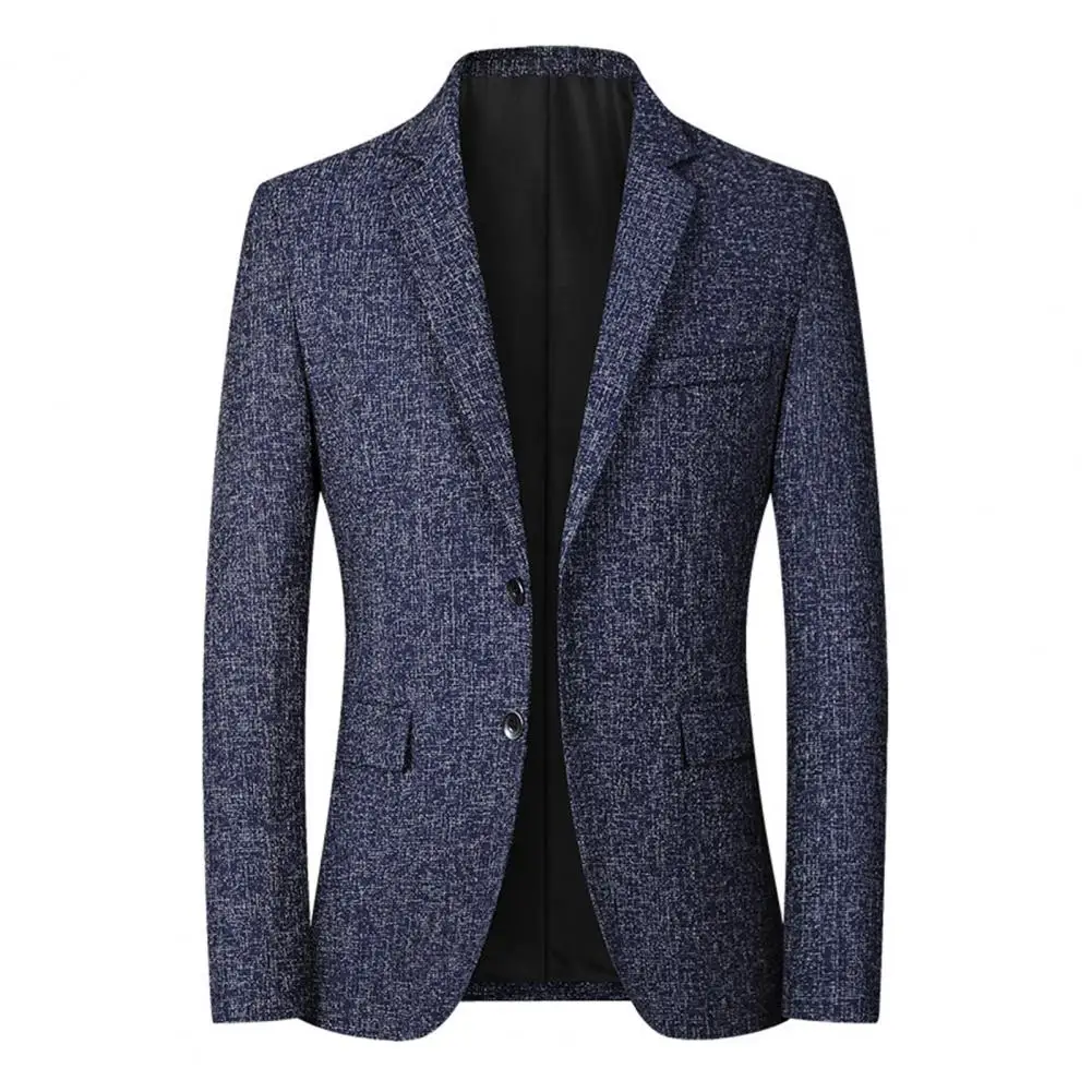 Men Solid Color Single breasted Mens Blazer Autumn Winter Lapel Buttons Suit Jacket For Daily Wear