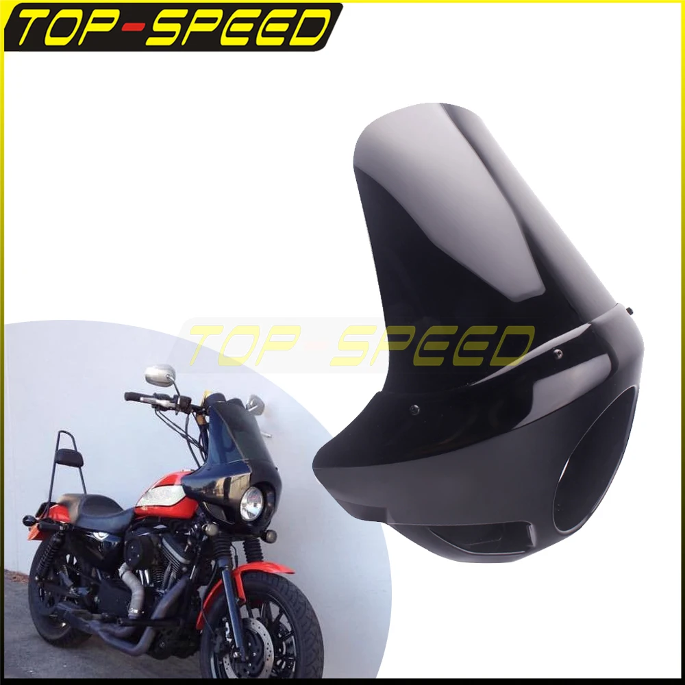 For Harley Sportster 48 72 883 1200 XL Tall Windshield Cafe Racer Headlight Front Outer Fairing 5.75