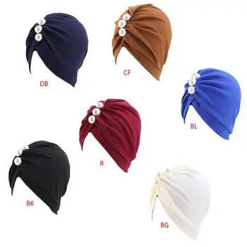 

Women Indian Turban Hat Fashion Muslim Head Wrap Lady Casual Oudoor Stretchable Pleated Arab Cap