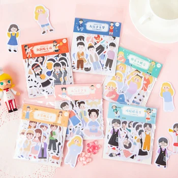 

30Pcs/pack Cute Friend Series Stickers Planner DIY Scrapbooking Sticker Kawaii Stationery Child Toy Stickers Escolar Papelaria