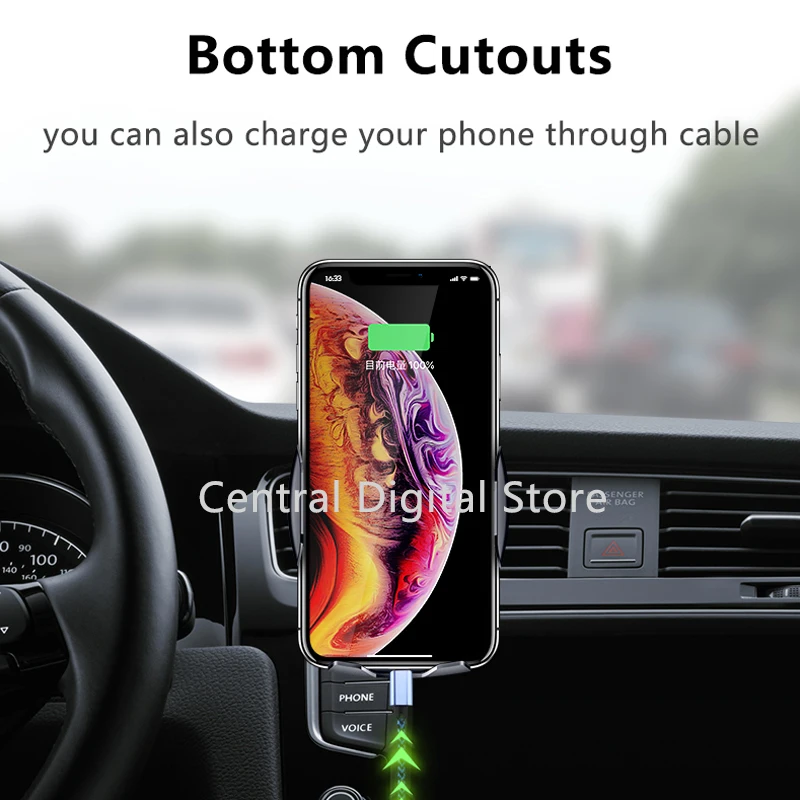 Wireless Car Charger Holder Automatic Clamping 10W Qi Fast Charging Smart Sensor Car Air Vent Mount Wireless Phone Charger Stand