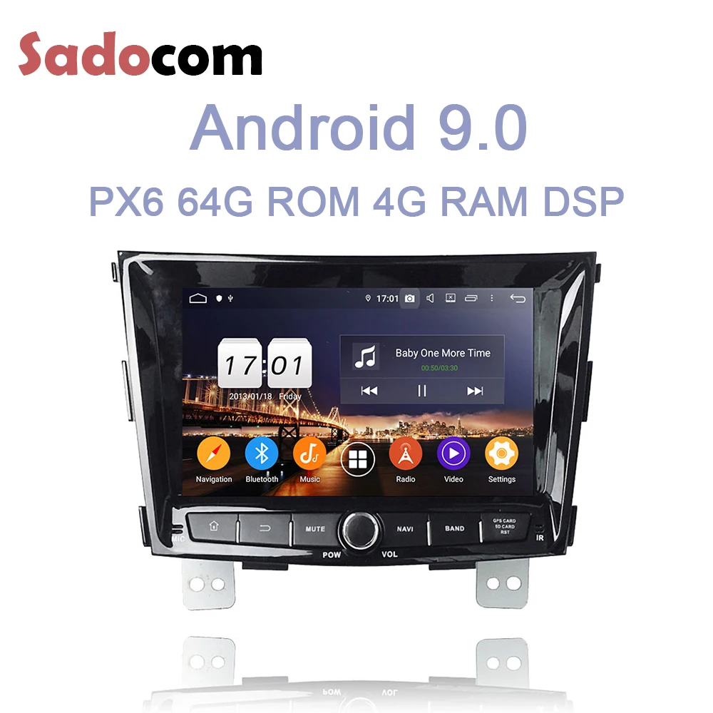 DSP ips 2 din Android 9,0 для SsangYong Tivolan 4 ГБ ОЗУ 64 Гб 8 ядерный автомобильный dvd-плеер Wifi 4G Bluetooth Авторадио gps ГЛОНАСС