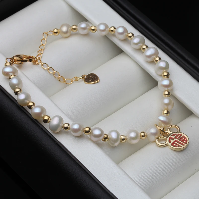 White Natural Freshwater Pearl Bracelets For Women Cuff Bangles Wrap Resizable Bracelet Girl Birthday Gift