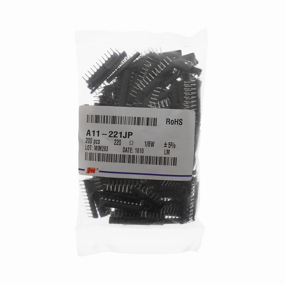 200 шт./лот DIP сетевой резистор 11pin 1/8W 5% Φ A102J 1K A222J 2 K 1M 510R 2K 470R 150K exclusion|Резисторы| |