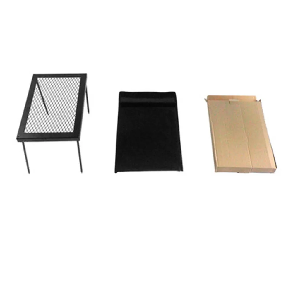 Iron Outdoor Camping Folding BBQ Grill Table Picnic Portable Barbecue Rack Table For Campfire 30*22*20cm Dining Table