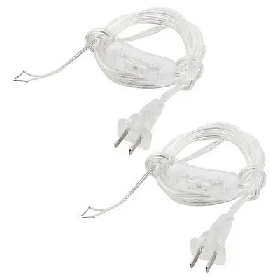 

2Pcs Clear US Plug Locking Power Cord Button Switch 1.8M AC250V 6A AC125V 2A