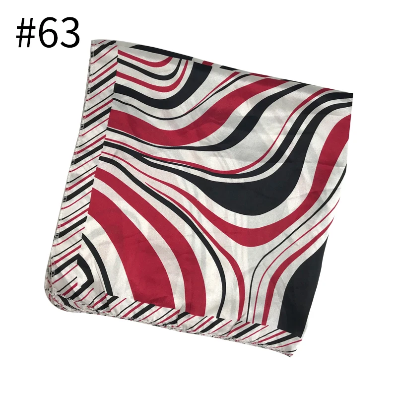 Number 63 color Лидер продаж, 50 шт. квадратный шарф, маленький винтажный Модный бандаж для волос, элегантный Тощий Ретро платок на голову, Шелковый сатиновый шарф 50 см* 50 см - Цвет: Number 63 color