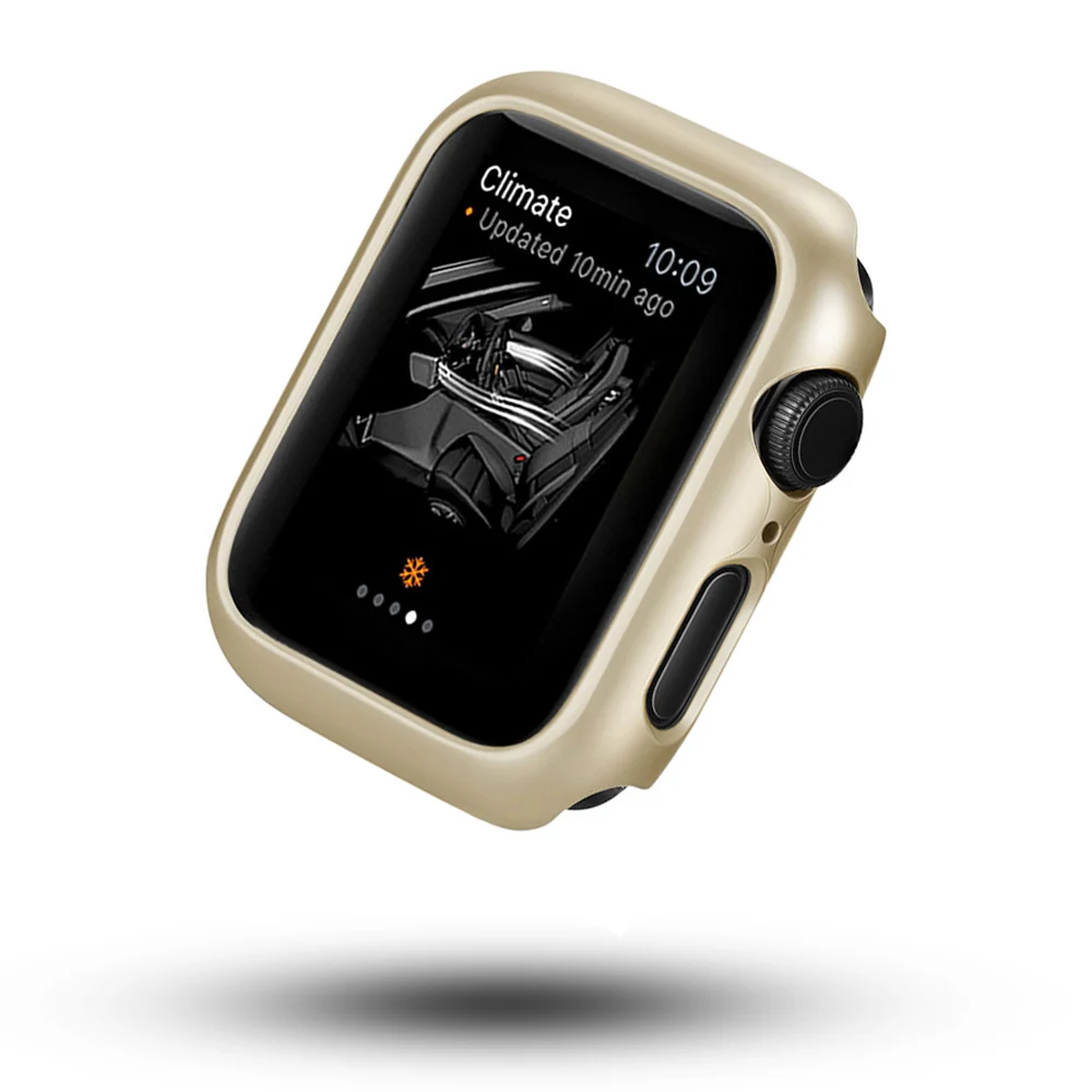 Gold 5 цветов крышка ПК 40 мм 44 мм 38 мм 42 мм бампер для Apple Watch Case 5 4 3 тонкая защитная рамка для Аксессуары для iwatch Shell - Цвет: Gold