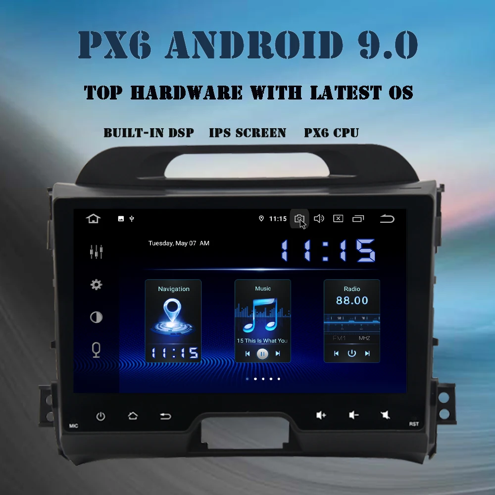 Android 9 0 мультимедийный плеер для KIA Sportage R 2011 2012 2013 2014 2015 GPS Navi DSP HDMI 1 din радио IPS экран