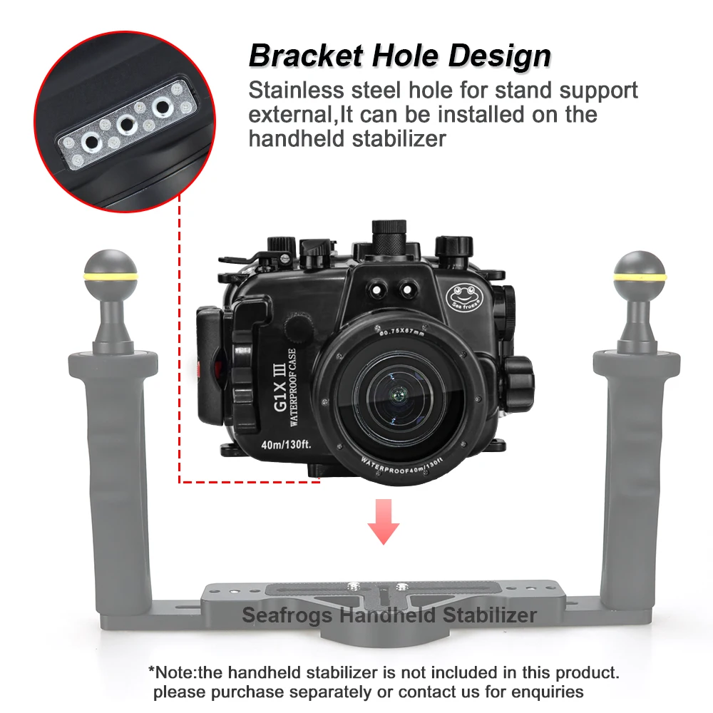 130FT/40M Underwater Depth Diving Case For Canon PowerShot G1X Mark II III G7X II G5X G9X Waterproof Camera Housing Cover Box