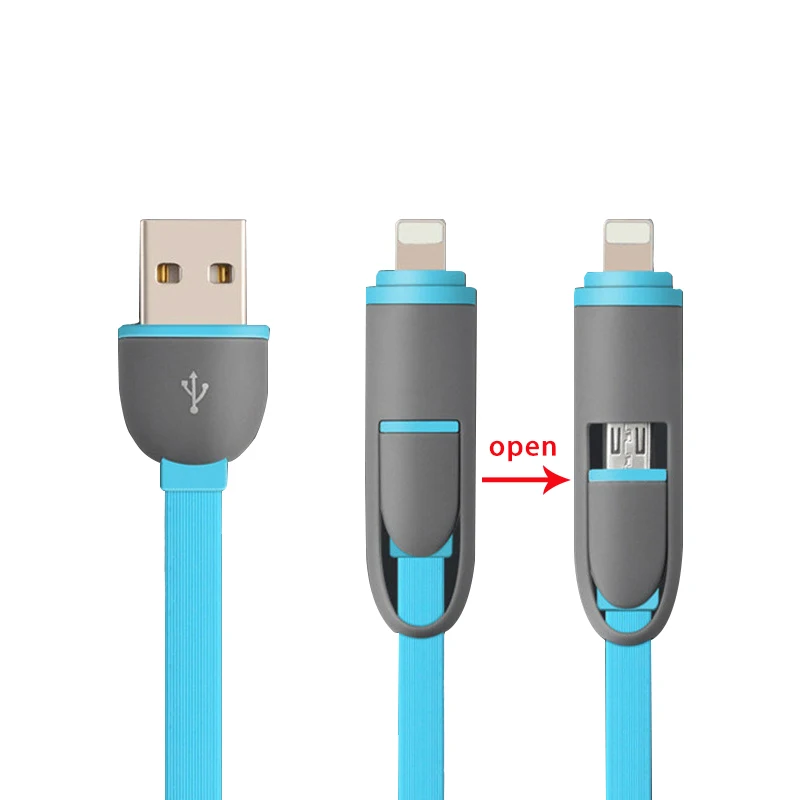 2 in 1 cable Двойной USB порт 3 Way Авто розетка для автомобильного прикуривателя Разветвитель зарядное устройство штекер Адаптер DC 5 В 1A+ 2.1A для всех телефонов и ПК Ipad Mp3 - Название цвета: 2 in 1 cable