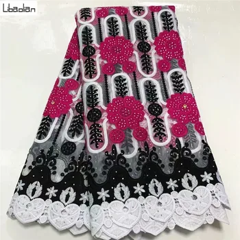 

African guipure cord lace fabric high quality swiss voile lace fashion tulle net embroidery 5yards/pcs for wedding DW29-18