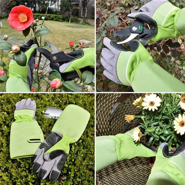 Gardening Gloves for Roses Pruning Working Protective Durable Long Sleeve Thorn Proof Flower Plant Work Oxford
