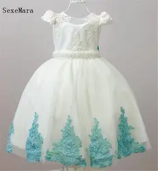 SexeMara/индивидуальные праздничные платья на день рождения для маленьких девочек; кружевное фатиновое платье цвета слоновой кости; детское