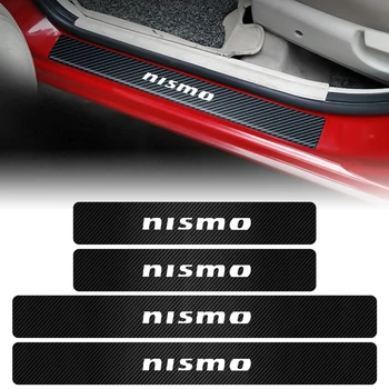 

4PCS Car Door Threshold Carbon Fiber Decal Sill Protector Sticker For Nissan Nismo Tiida Sunny QASHQAI MARCH LIVINA TEANA X-TRAI
