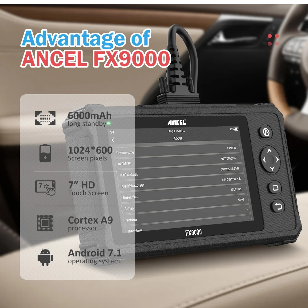 Ancel FX9000 OBD2 диагностический сканер полный Системы инструмент ПП TPS масло IMMO сброс 15