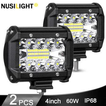 

4 Inch 60W 12V Car Led Work Light Bar led bar Off-road 4x4 Fog lamp For Toyota hilux vigo revo surf 2019 1998 Trucks Accessories