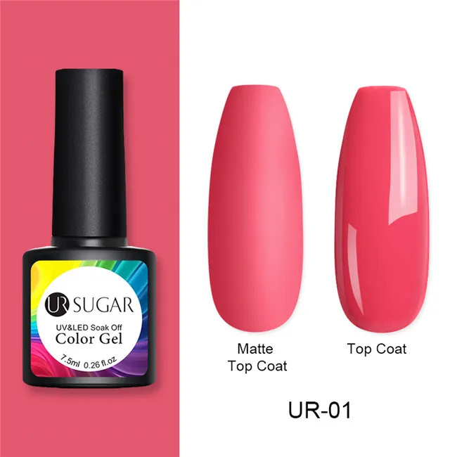 red1 Ur Sugar 7,5 мл матовый УФ-гель для ногтей чистый цвет ногтей матовое верхнее покрытие отмачиваемый Гель-лак для дизайна ногтей маникюрный лак основа DIY - Цвет: red1