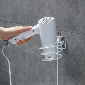 

Bathroom Shelf Organizer Household Hair Drier Holder Rack Wall Hanging Blower Storage Rack