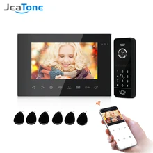 Jeatone – visiophone filaire 7 pouces Tuya wi fi, interphone vidéo filaire avec sonnette vidéo IR, prise en charge du déverrouillage par mot de passe pour contrôle d'accès à domicile