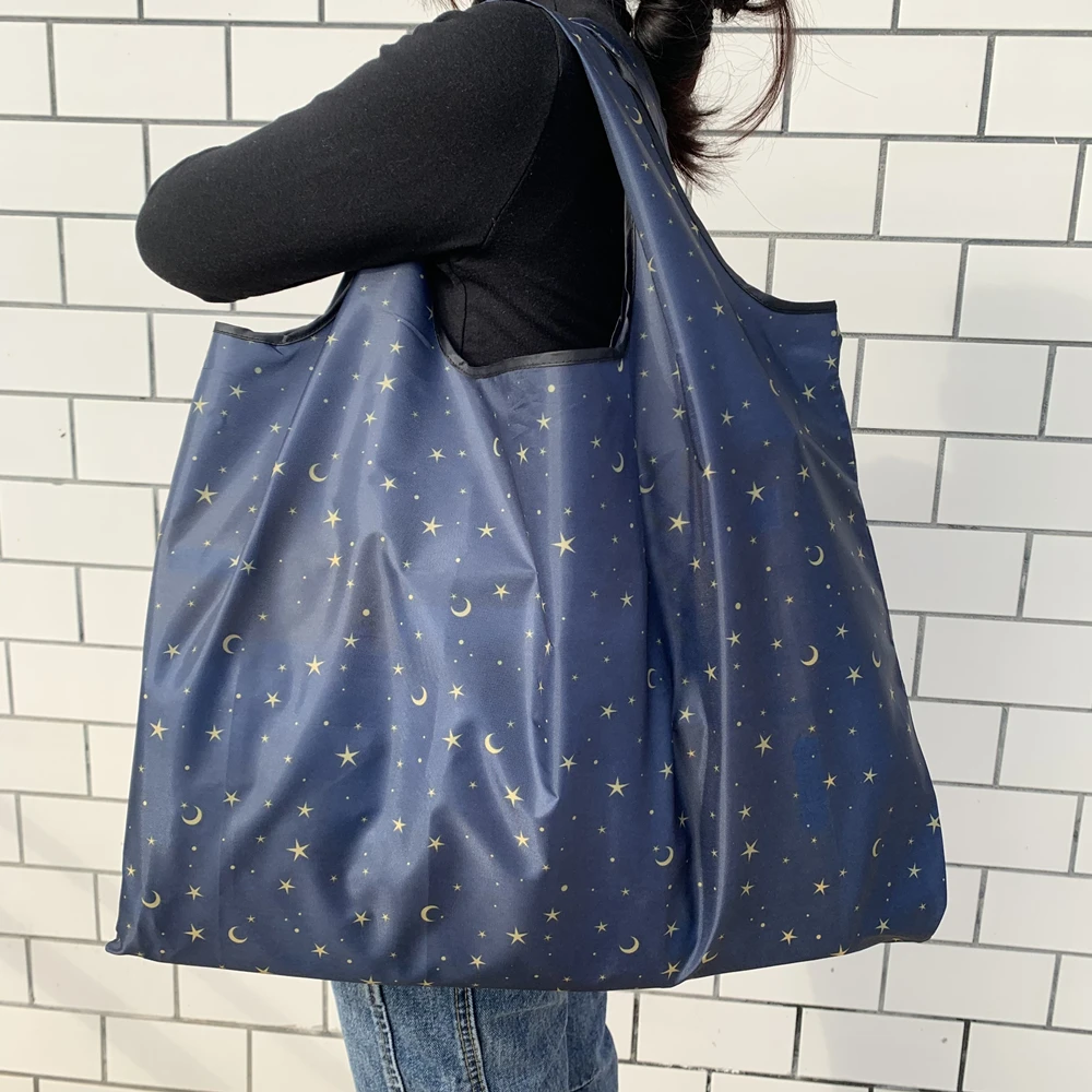 Fashion Foldable Shoulder Bag Large Eco Reusable Shopping Bags Folding Bags 
