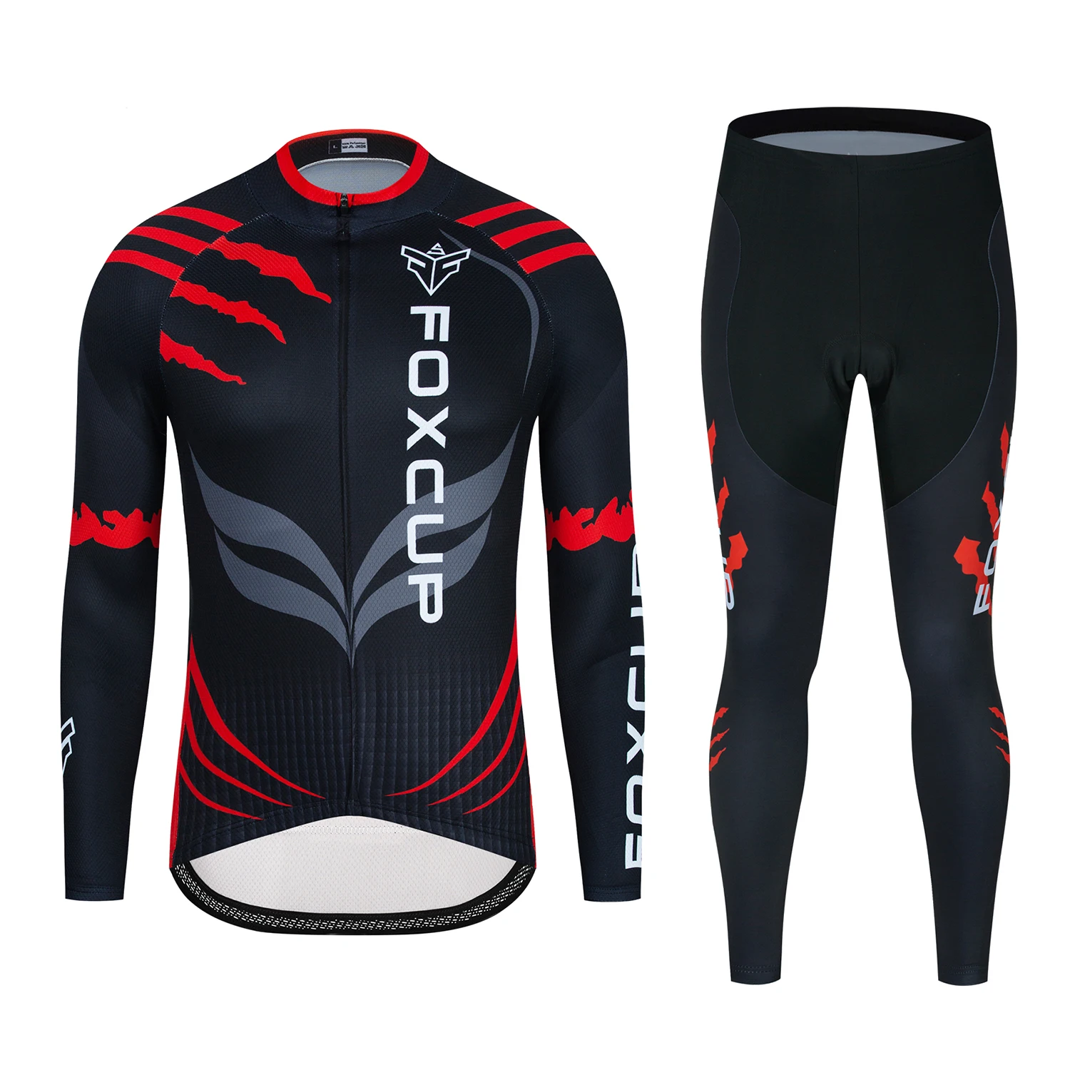 

2020 FOXCUP Men's Cycling Jersey Long sleeve set MTB Bike Clothing Maillot Ropa Ciclismo Hombre Bicycle Wear 9D GEL bib pants