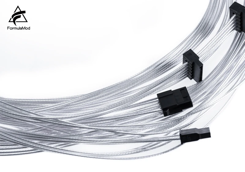 FormulaMod Fm-DYXZ Fully Modular PSU Cable Kit 18AWG Silver Plated Kit For EVGA Corsair SeaSonic Asus Antec Modular PSU