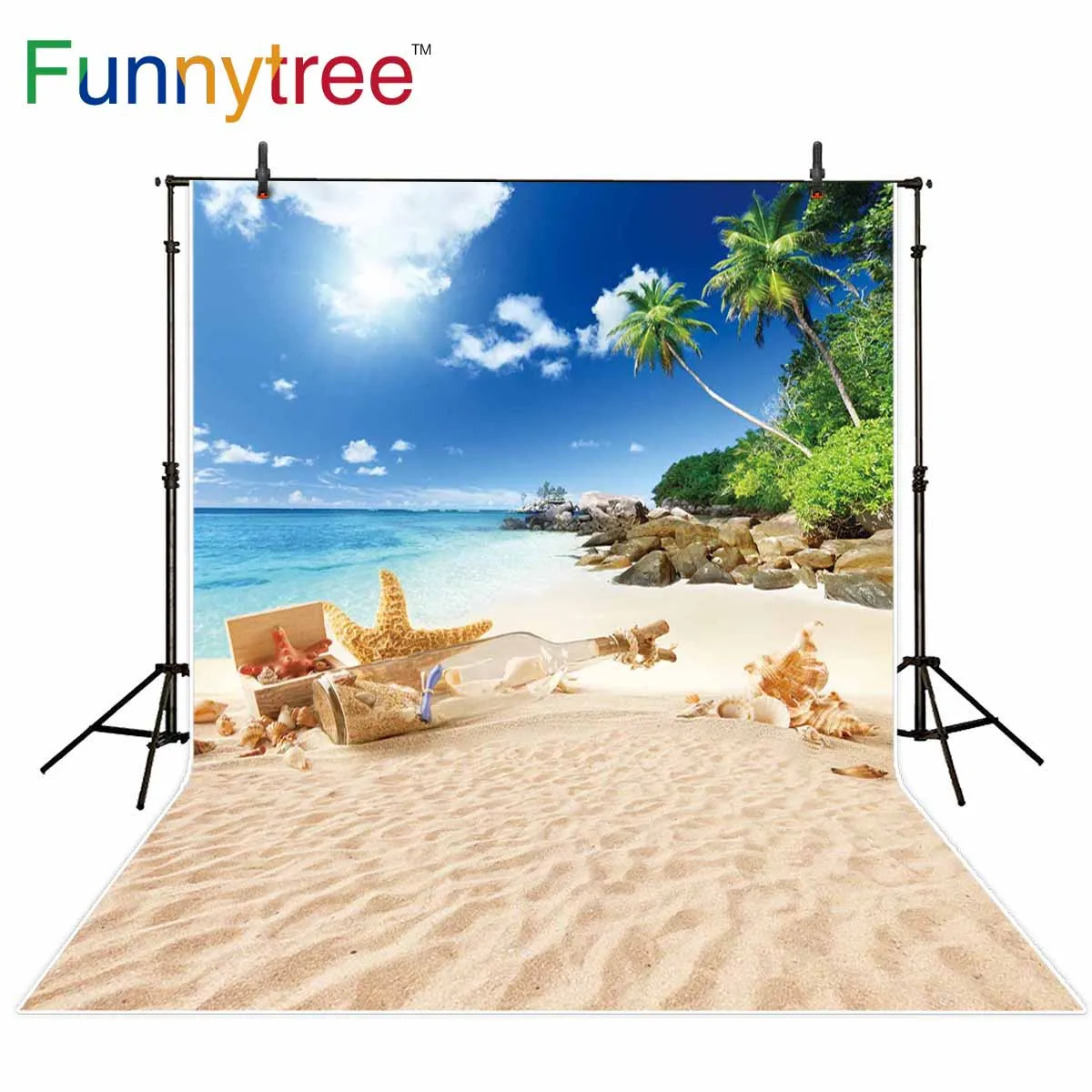Funnytree backgrounds for photography studio beach sea summer shell drifting bottle islands nature backdrop photobooth printed Funnytree backgrounds for photography studio beach sea summer shell drifting bottle islands nature backdrop photobooth printed