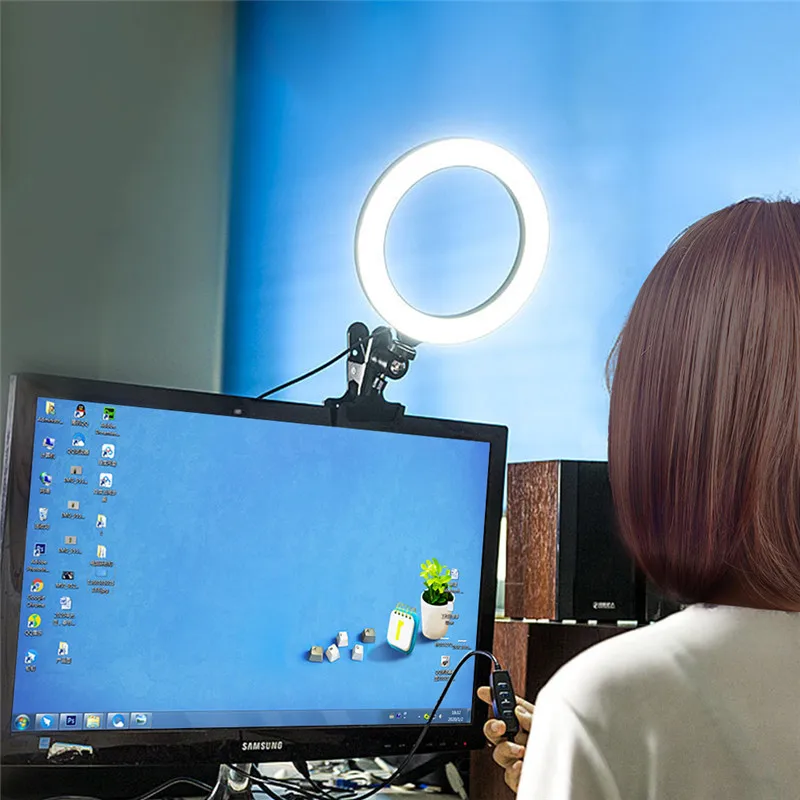 Anel de Luz com Braçadeira Selfie para Iluminação de Fotografia Vídeo-conferência Pode Escurecido Bluetooth-compatível 10in Lâmpada Youtube 26cm Led Ser - Image 2