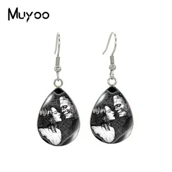 

2020 New Traditional Frankenstein Earring Bride of Frankenstein Tear drop Earring Glass Dome Photo Jewelry Earrings