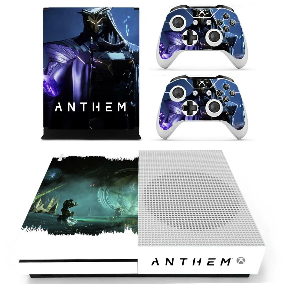 Гимн наклейка s для Xbox One S кожа Виниловая Наклейка Pegatina Adesivo для Xbox one тонкая консоль и два контроллера шкуры