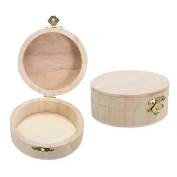 

Storage Box Round Custom Wooden StorageJewelry Case Box Wedding Ring Box Personalized Gift Storage Box Home Storage Tools
