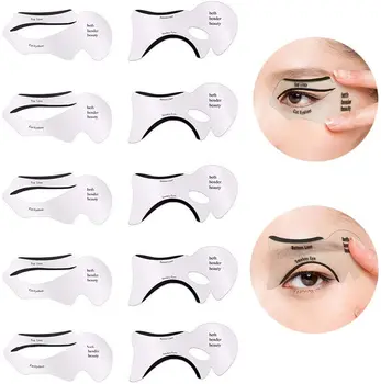 

10 PCS Eyeliner Stencil Cards Eye Liner Stickers for Perfect Smokey Eyes, Eyeliner Winged& Cat Eyes Makeup Tool, Reusable