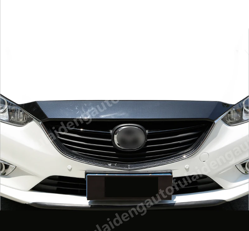 Для Mazda 6 Atenza- углеродное волокно ABS Автомобильная Передняя головка крышка двигателя решетка гриль крышка отделка автомобиля Стайлинг