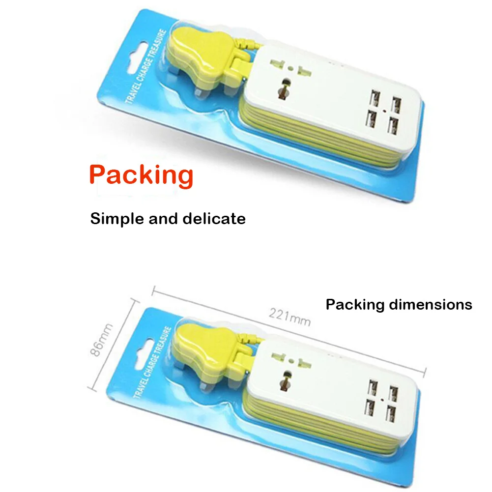 Usb British Standard Socket Mobile Phone Charger Multi-Function Plug Usb Charger 4usb Multi-Port Travel Plug Convenient To Carry