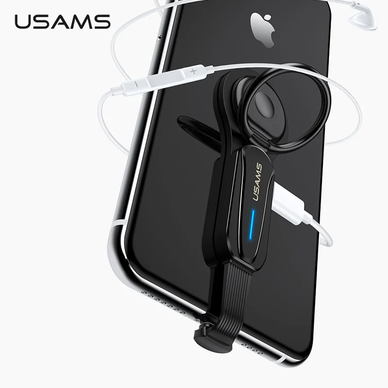 

Dual Lighting Ring Holder Adapter for iPhone USAMS Fast Charging Lighting to Lighting Adapter With LED Light for iPhone X XS MAX