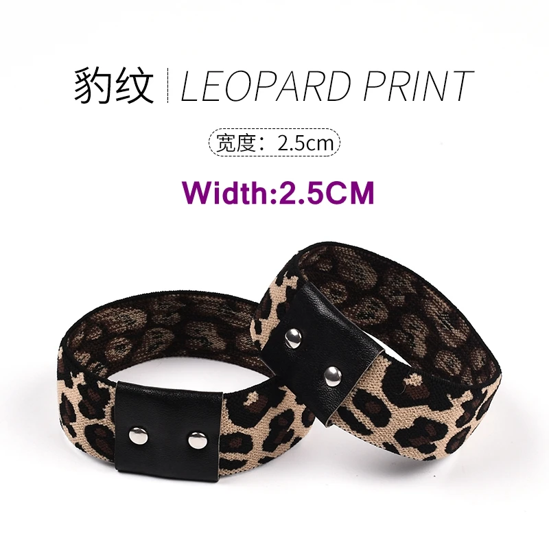 Leopard 1 пара эластичных лент для женщин, новые модные шнурки на высоком каблуке, без шнурков, с пряжкой, новые шнурки на высоком каблуке - Цвет: Leopard