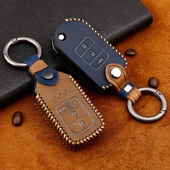 

Crazy horse leather car key case for Honda Civic HR-V CRV agreement odyssey Accord EX EXL Crz Pilot Ridgeline CXV accessories