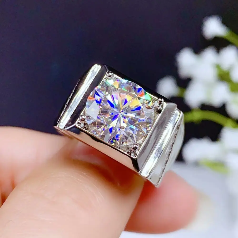PROD 1005003157226538 5ct Moissanite Men Ring 925 Silver Beautiful
Firecolour Diamond Substitute