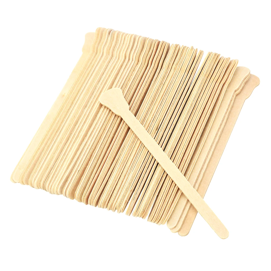 50pcs Disposable Wood Hair Remover Wax Beans Cosmetic Makeup Cream Mud Mask Spatula Applicator Stick
