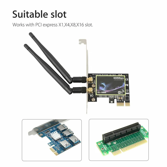 Двухдиапазонный 2,4G/5G PCI-E WiFi беспроводной адаптер 600 Мбит/с для настольного компьютера GDeals