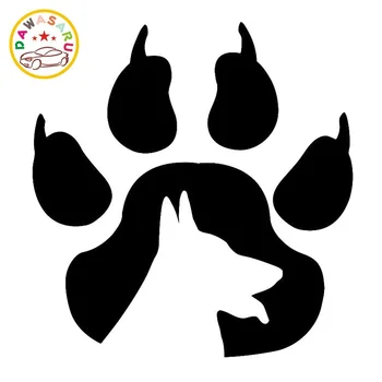 

Car Sticker Personalized Paw Print Dog Animal Car Shape Decoration PVC Decal Creative Waterproof Sunscreen Black/white,16cm*15cm