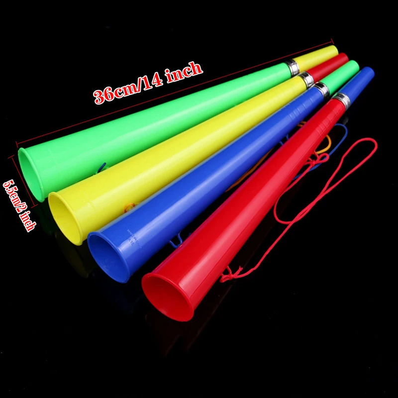 24pcs/lot VUVUZELA Football fan cheer air horns soccer fans gas horn cheerleading sports fan toy plastic trumpet European Cup