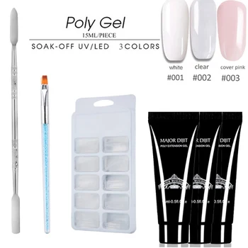 

4Pcs UV Builder Gel Use Poly Gel Nail Extension Set Nail Art Manicure Extension Brush Nail Art Products MKXJ